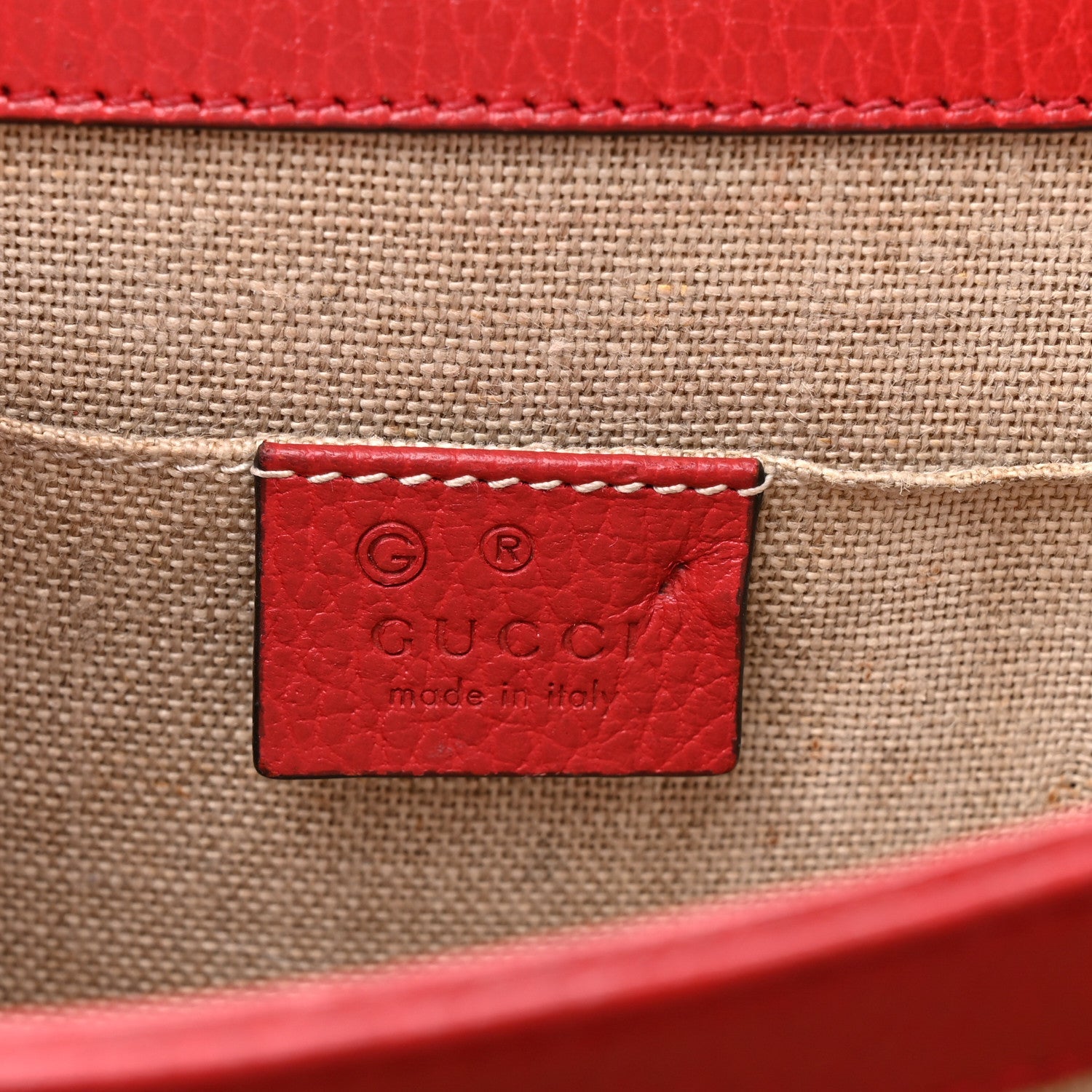 Dollar Calfskin Small Interlocking G Shoulder Bag Red