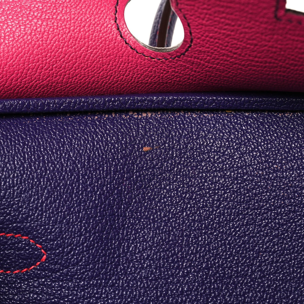 Chevre Mysore Horseshoe Birkin 30 Rose Shocking Iris