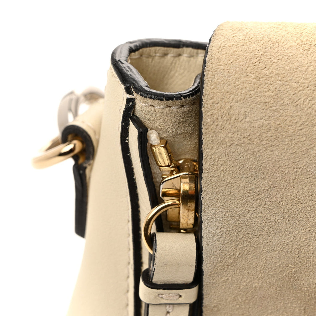Suede Calfskin Mini Faye Backpack Off White