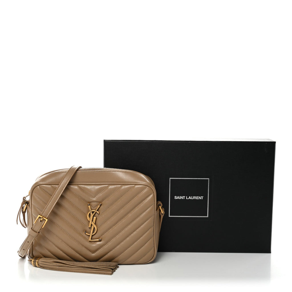 Calfskin Matelasse Monogram Lou Camera Bag Dark Beige