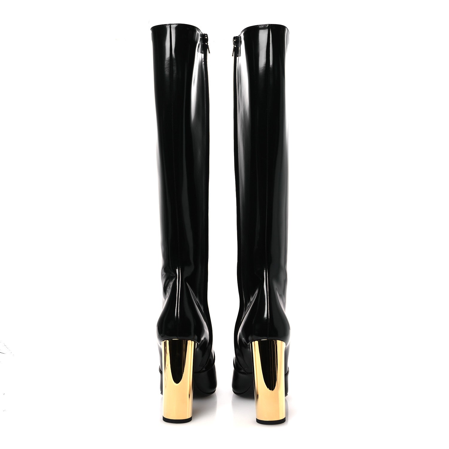 Vitello Marilyn Auteuil 105 Knee High Zip Boots 38.5 Black