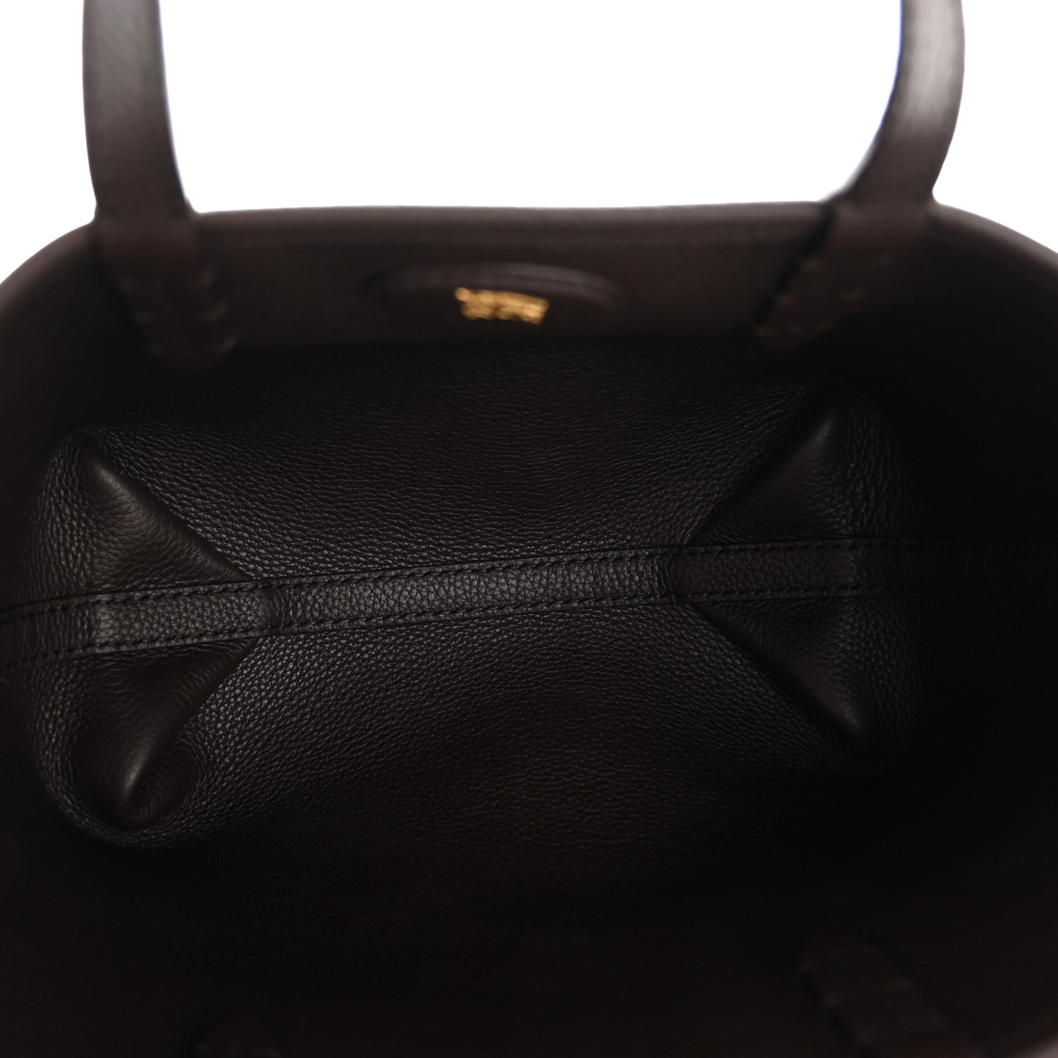 Grainy Calfskin Mini Reversible Tote Peat Sand