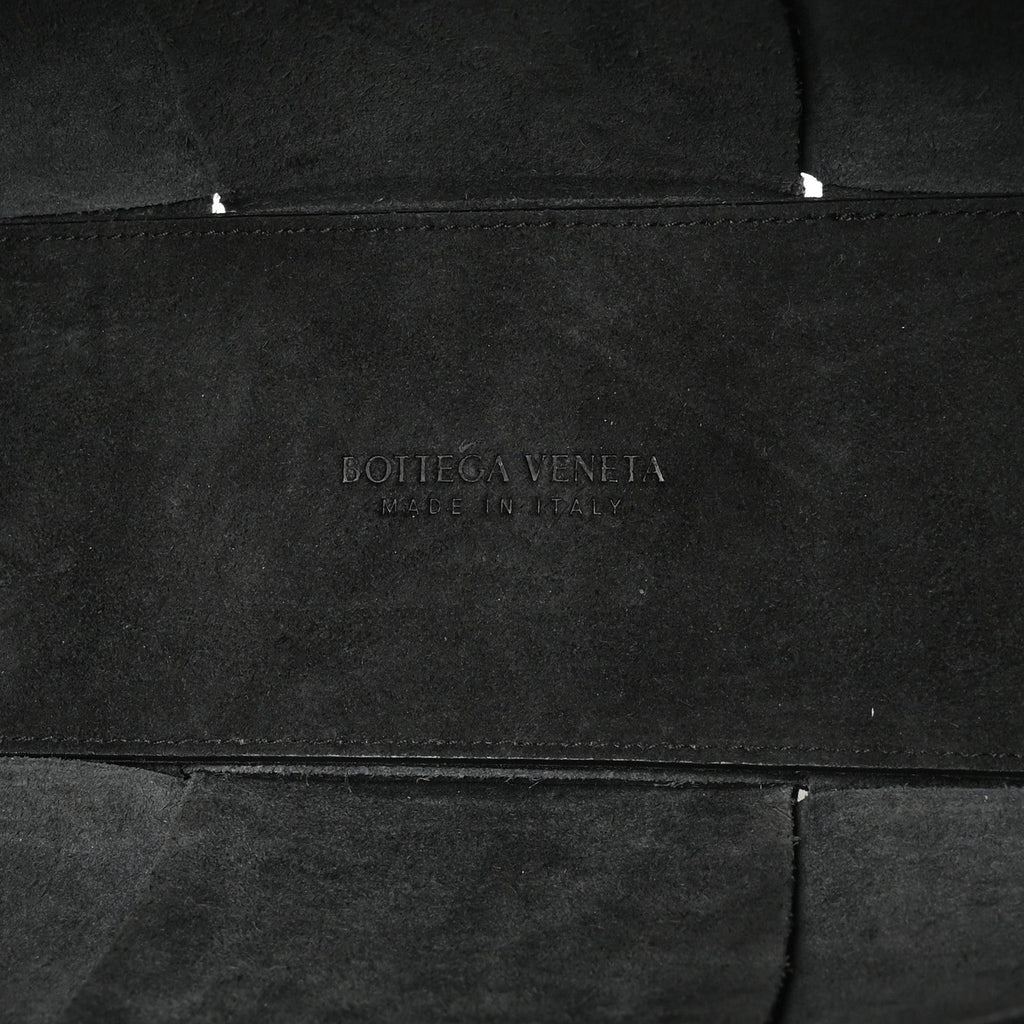 Grained Calfskin Maxi Intrecciato Mini Arco Tote Black