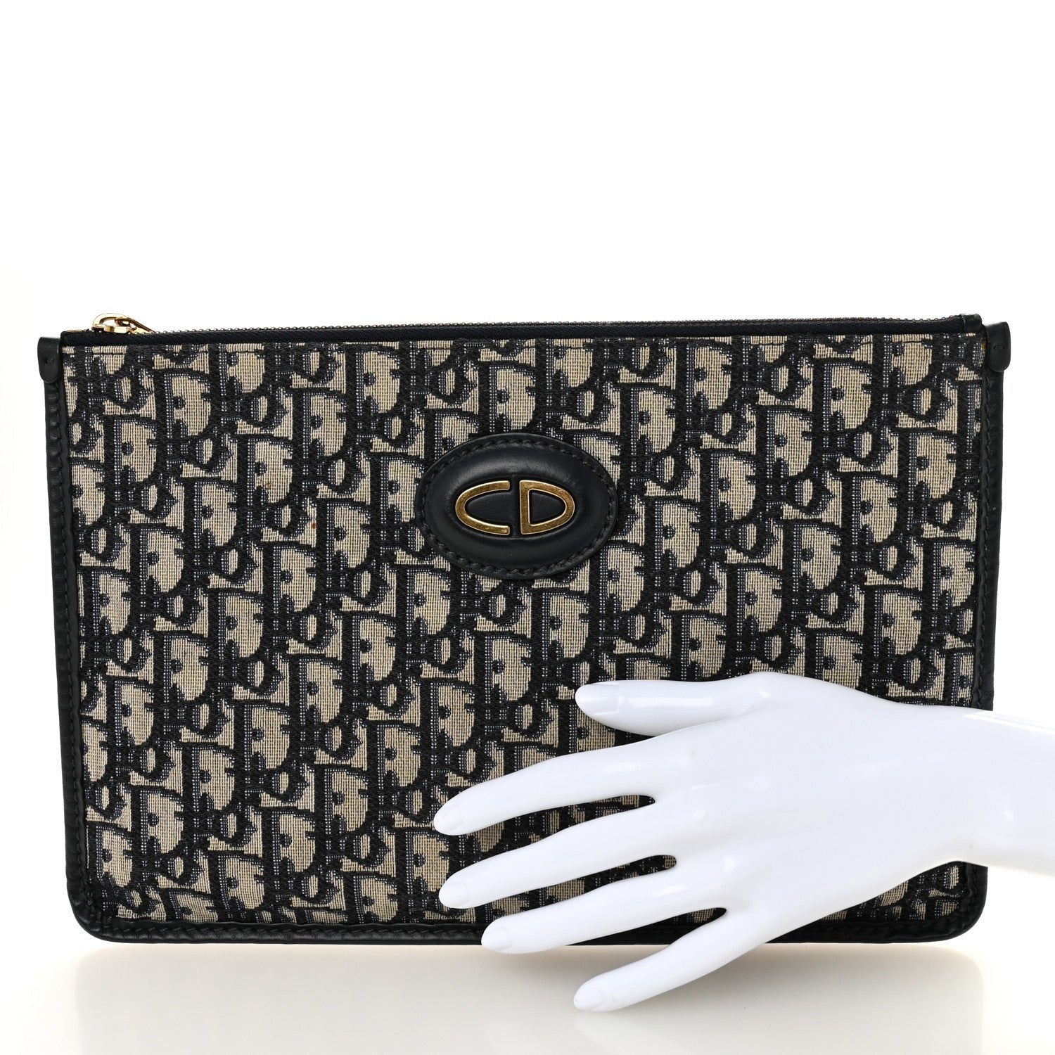 Oblique Monogram Pouch Clutch Blue