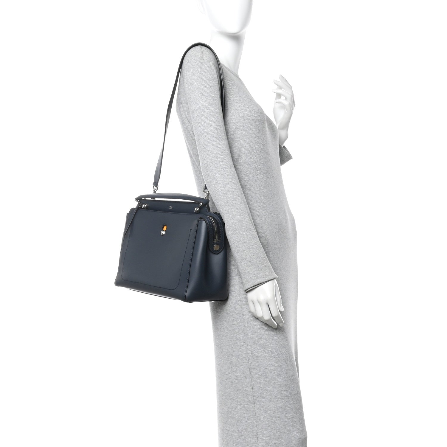 Vitello Baltico Dolce DotCom Satchel Navy Yellow
