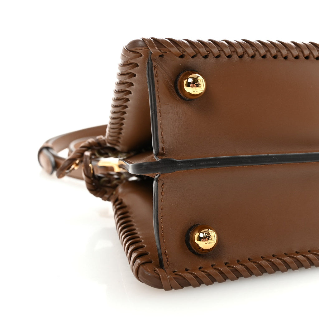 Vitello King Shiny Nappa Intreccio Petite Peekaboo I SEE U Satchel Gianduia