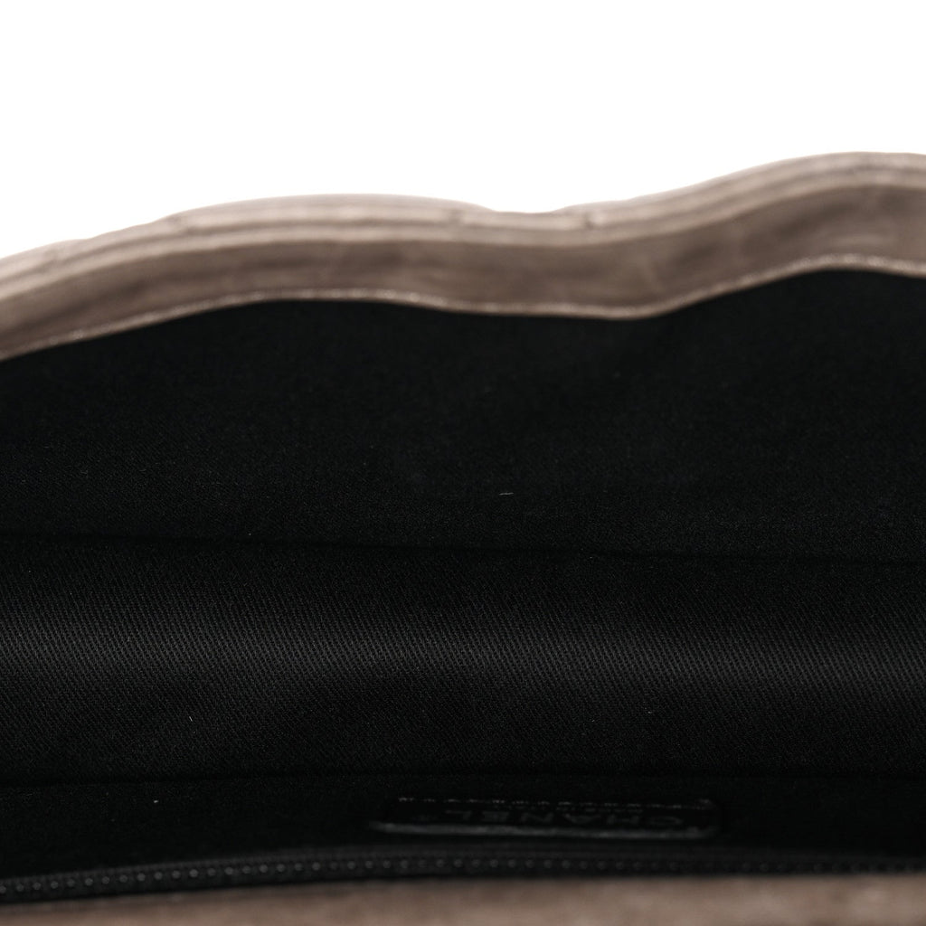 Washed Lambskin Jumbo Take Away Flap Grey