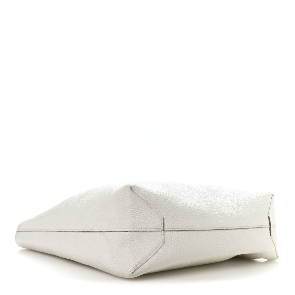 Taurillon Clemence Double Sens 45 Reversible Tote White Sable
