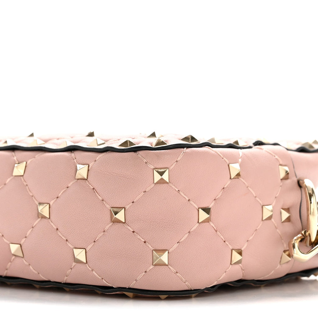 Nappa Rockstud Spike Camera Crossbody Bag Water Rose