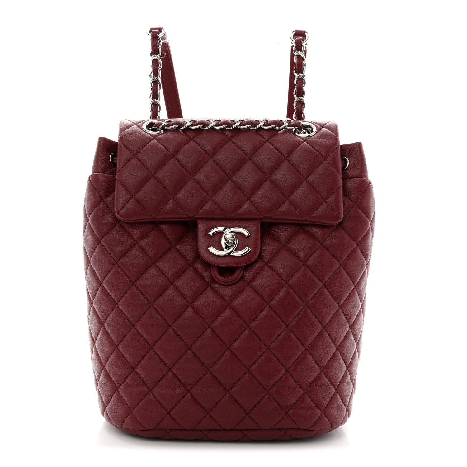 Lambskin Quilted Small Urban Spirit Backpack Red