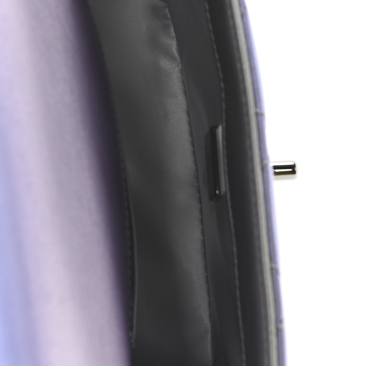 Gradient Metallic Calfskin Quilted Clutch Silver Blue Yellow Purple