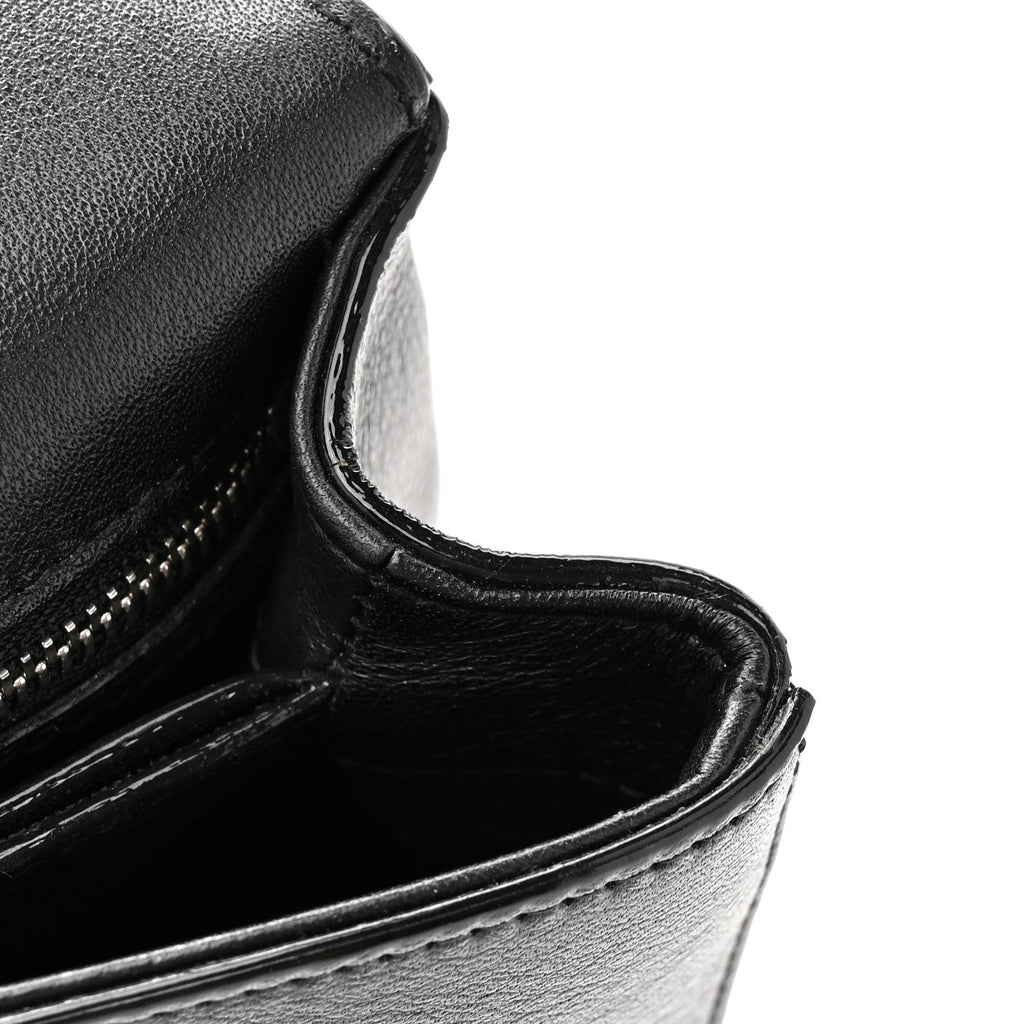 Calfskin Crystal Small Cheri Top Handle Bag Black