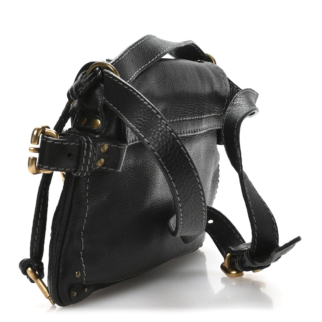 Calfskin Small Paddington Capsule Satchel Black