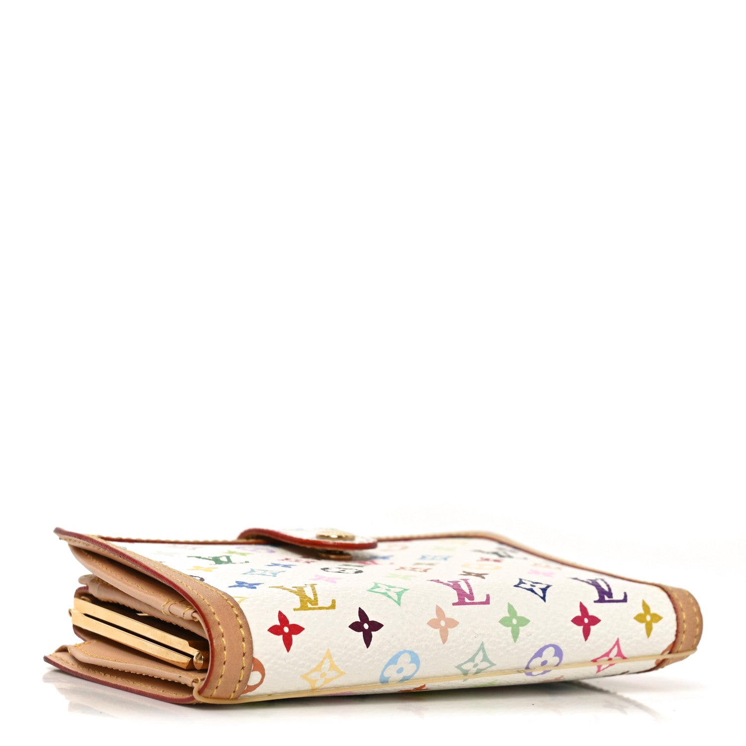 Monogram Multicolor French Purse Wallet White