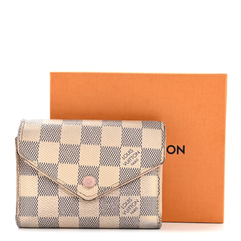 Damier Azur Victorine Wallet Rose Ballerine