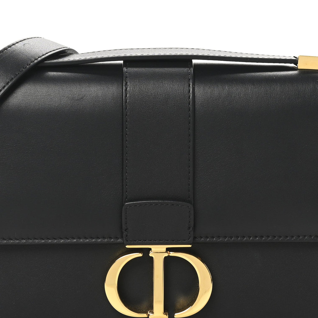 Smooth Calfskin 30 Montaigne Flap Bag Black