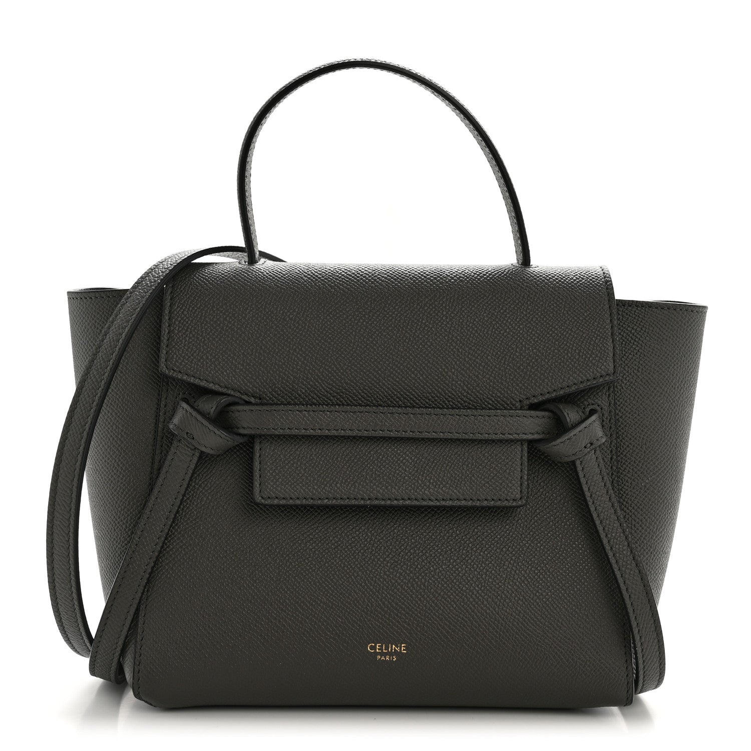 Grained Calfskin Nano Belt Bag Grey