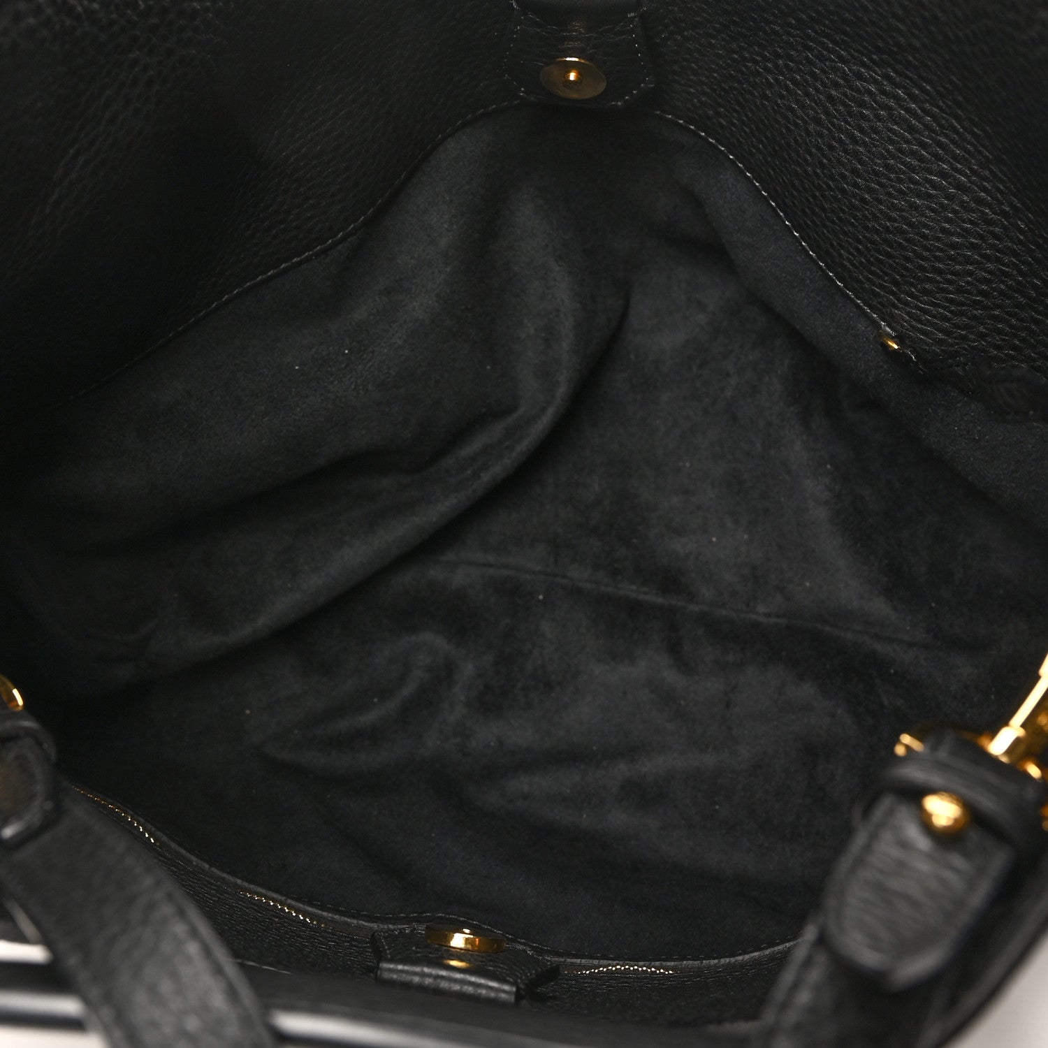 Pebbled Calfskin Alix Padlock Foldover Bag Black