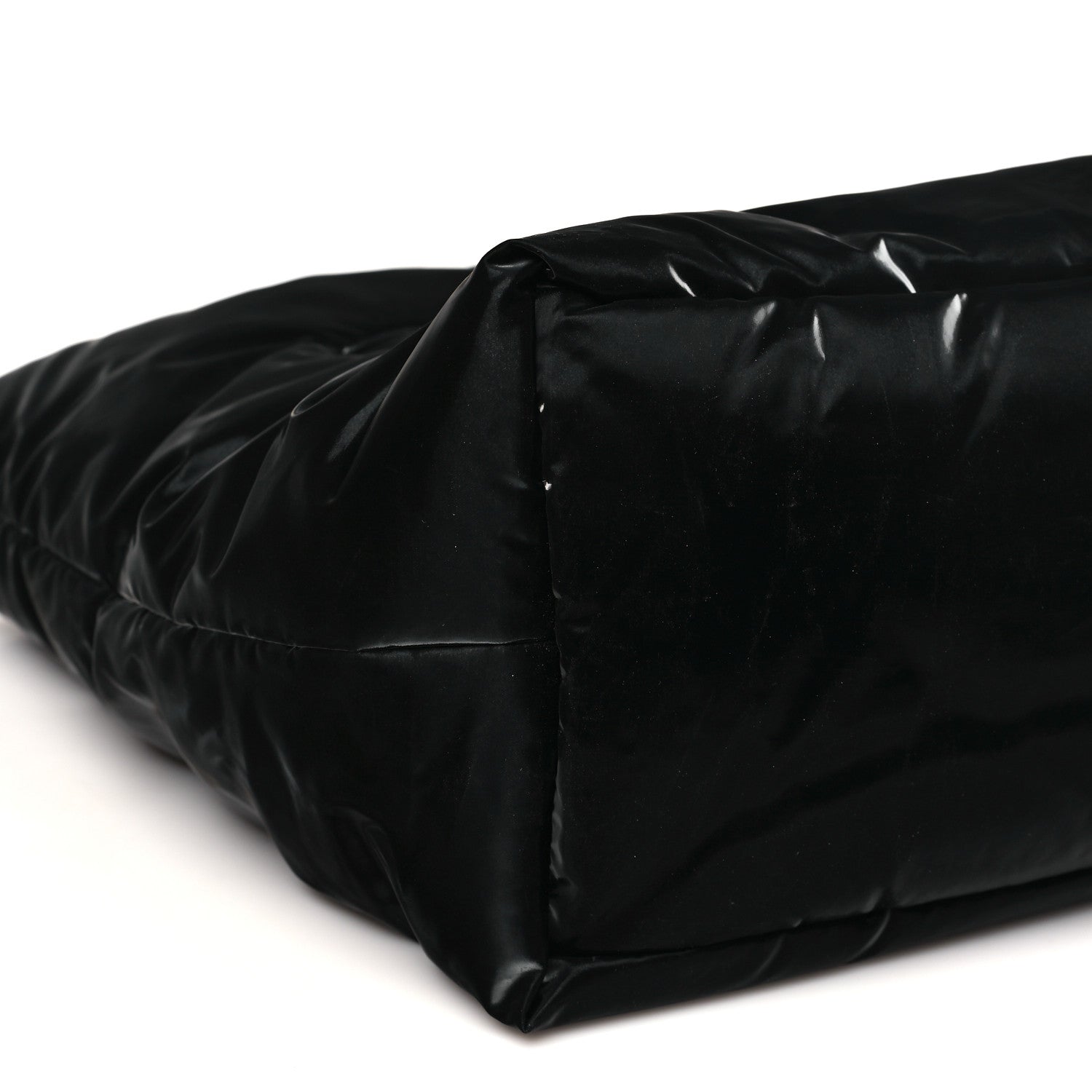 Silktech Canvas Wide Puffer Tote Black