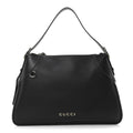 Calfskin Medium Emblem Shoulder Bag Black