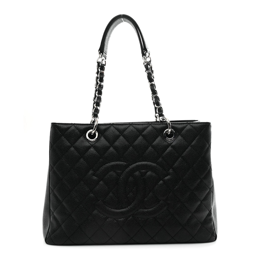 Caviar Quilted Grand Shopping Tote GST Black