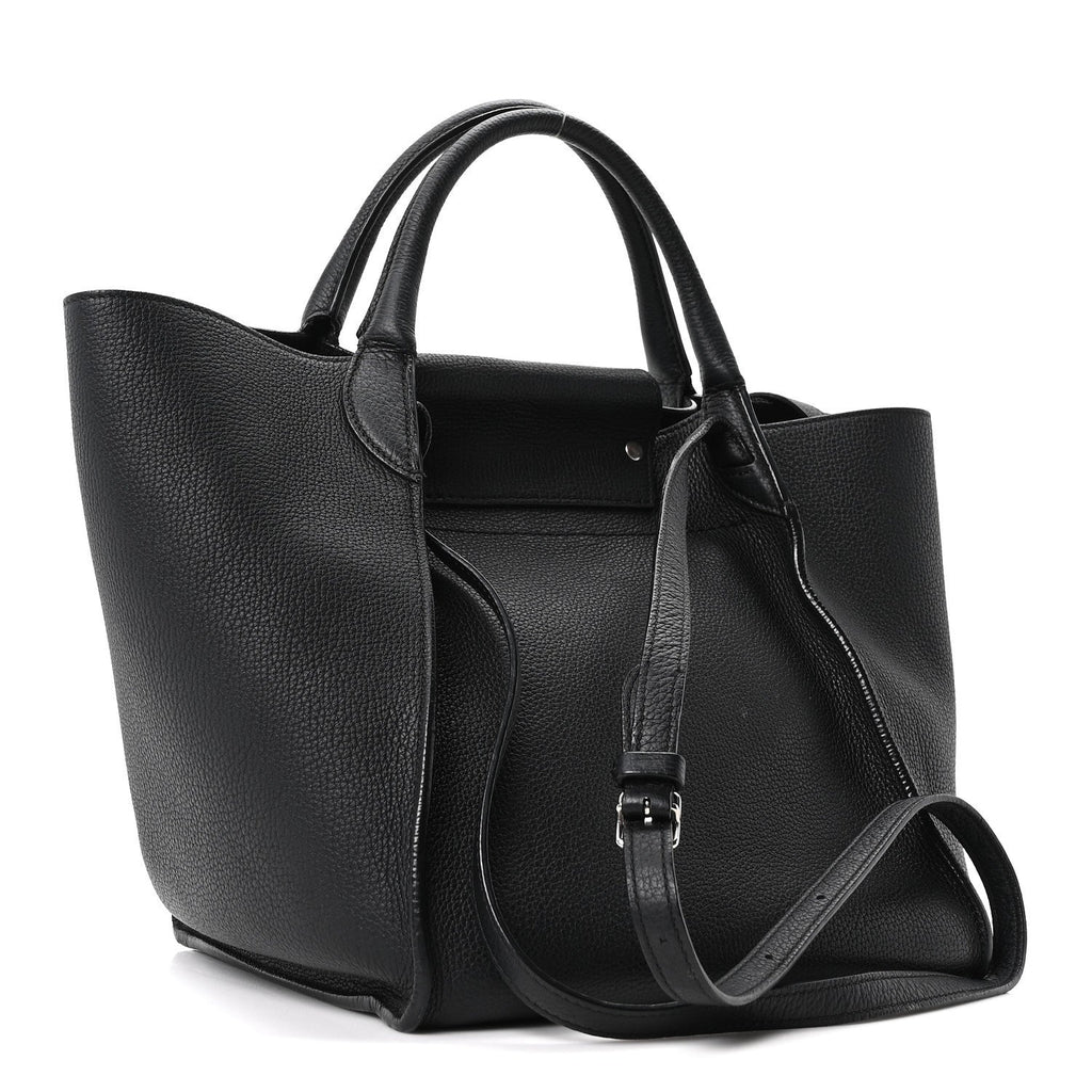 Supple Grained Calfskin Small Big Bag Black