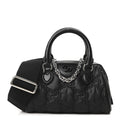 Nylon Calfskin Enamel GG Matelasse Mini Bowler Bag Black