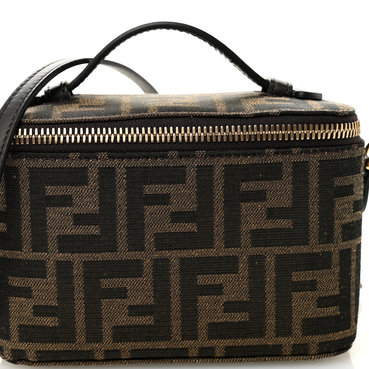 Vitello Grace Jacquard FF MIni Vanity Bag Tobacco Brown