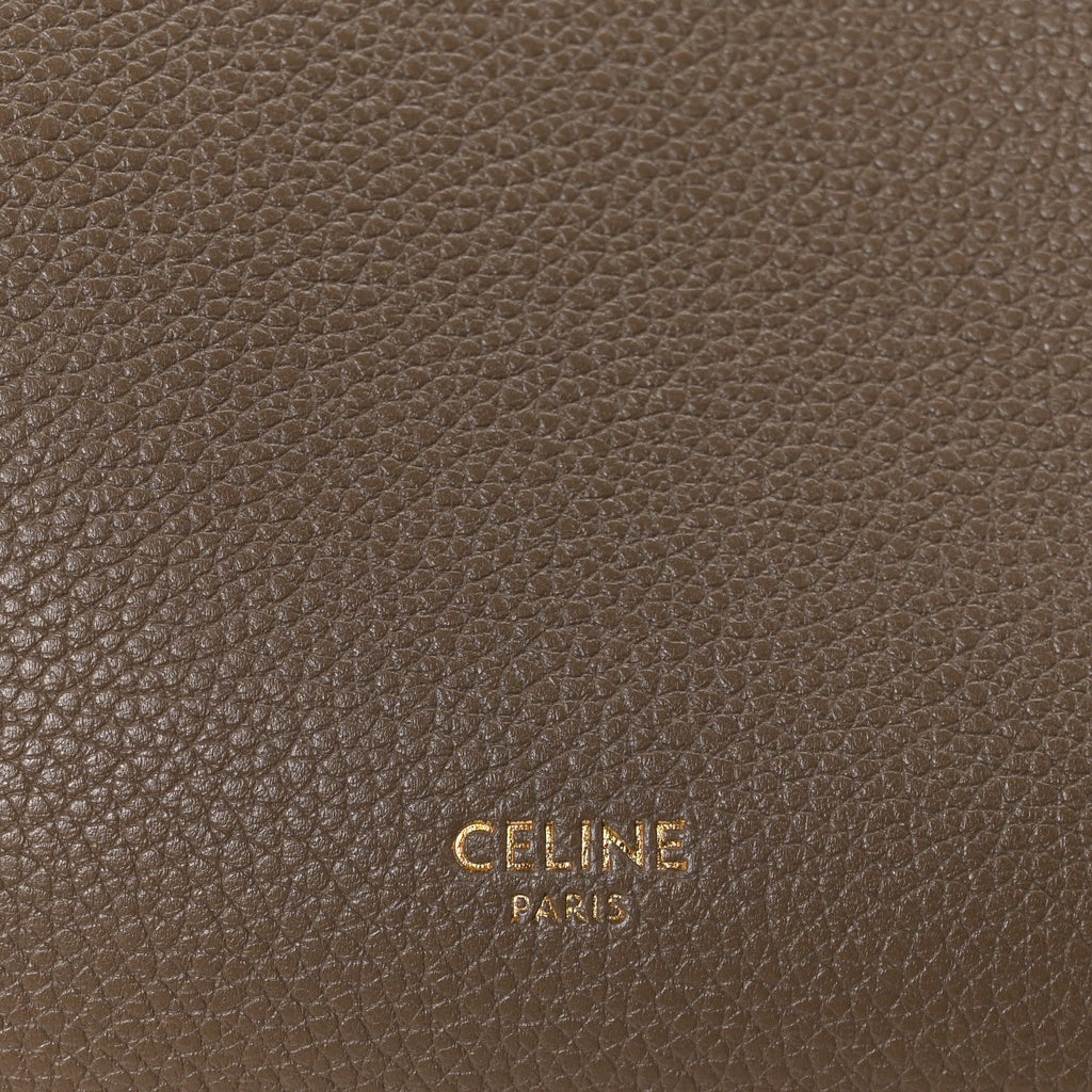 Soft Grained Calfskin Small Sangle Bucket Bag Taupe