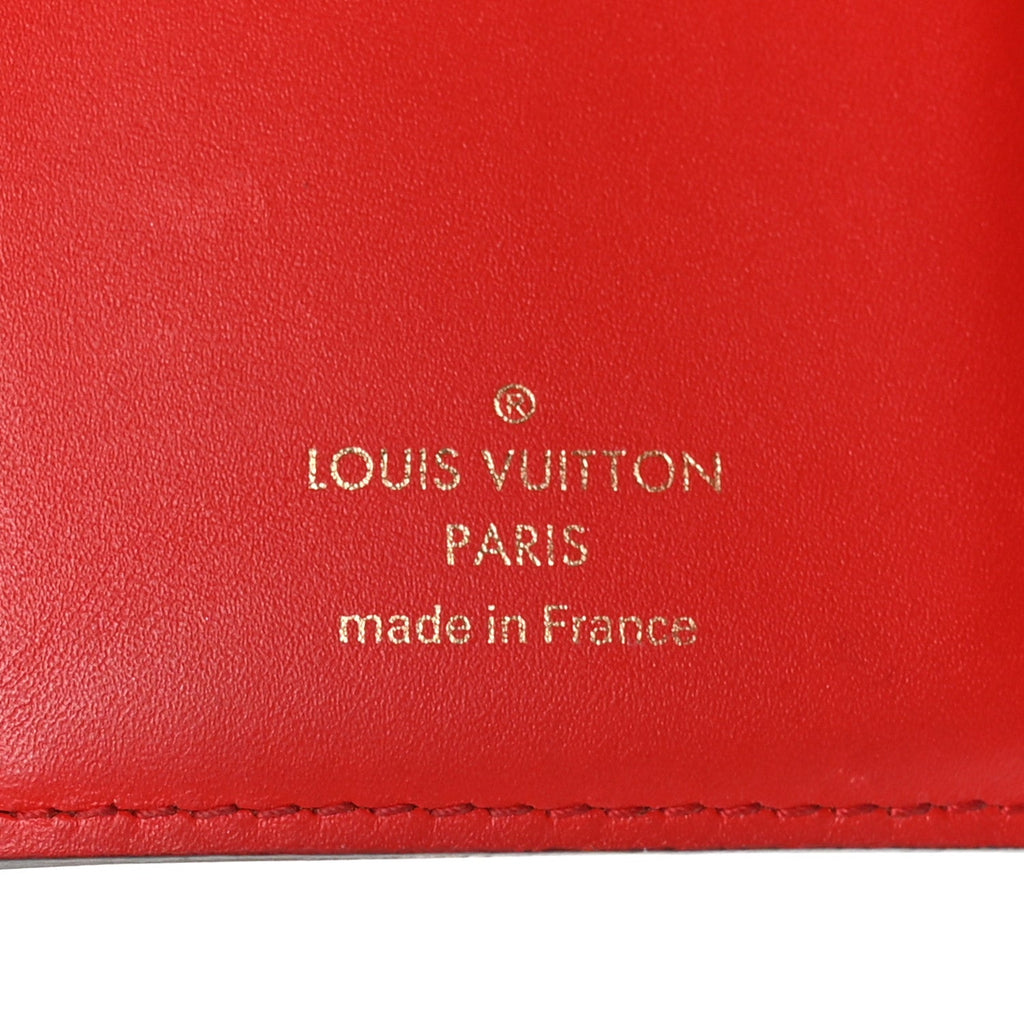 Monogram Flower Lock Compact Wallet Coquelicot