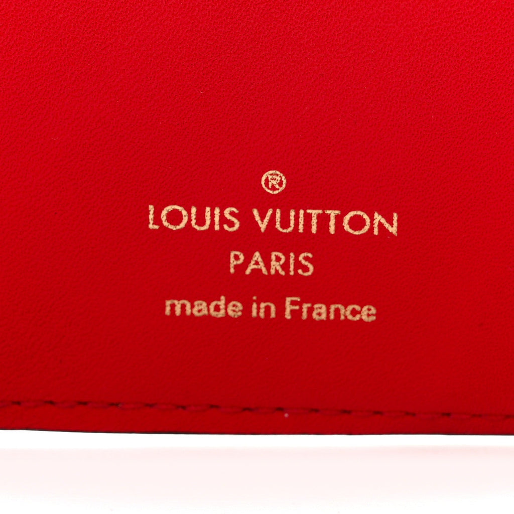Monogram Flower Lock Compact Wallet Coquelicot