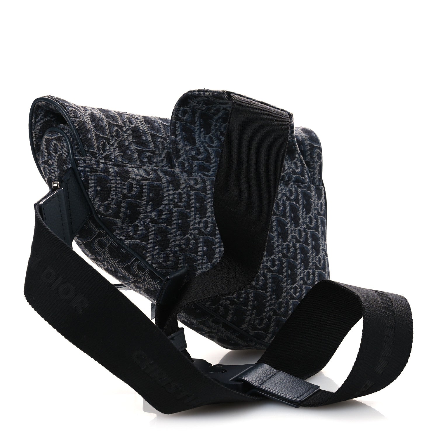 Oblique Mens Saddle Bag Black Blue