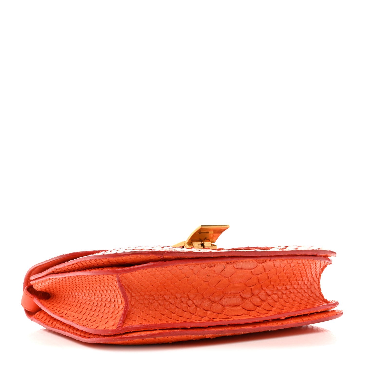 Snakeskin Medium Classic Box Flap Orange
