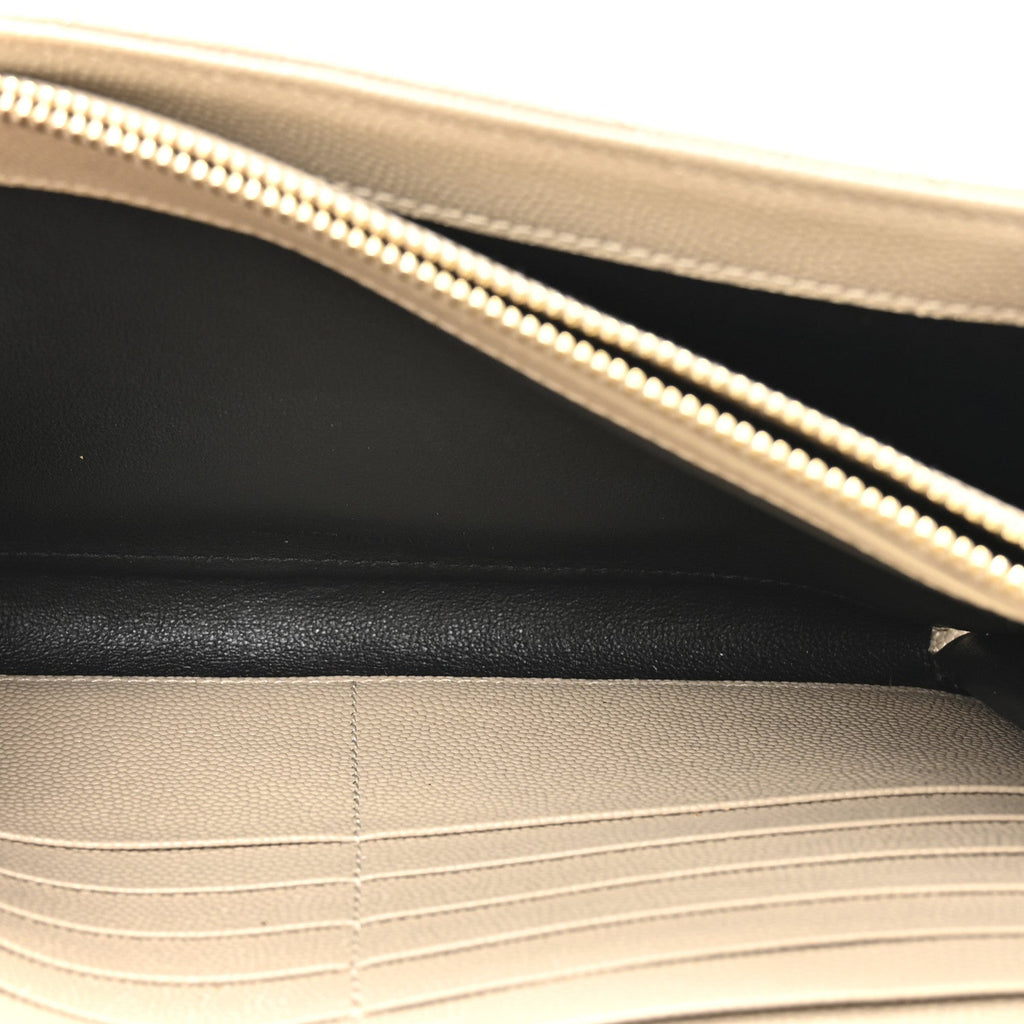 Grain De Poudre Matelasse Chevron Monogram Chain Wallet Dark Beige