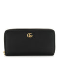 Dollar Calfskin GG Marmont Zip Around Wallet Black