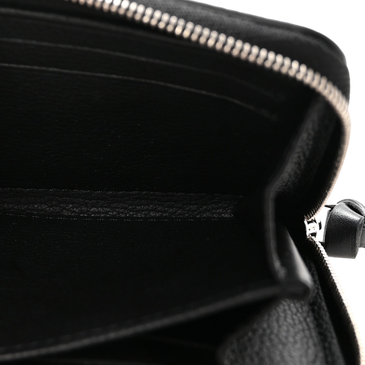 Calfskin Lockme Zippy Coin Purse Black