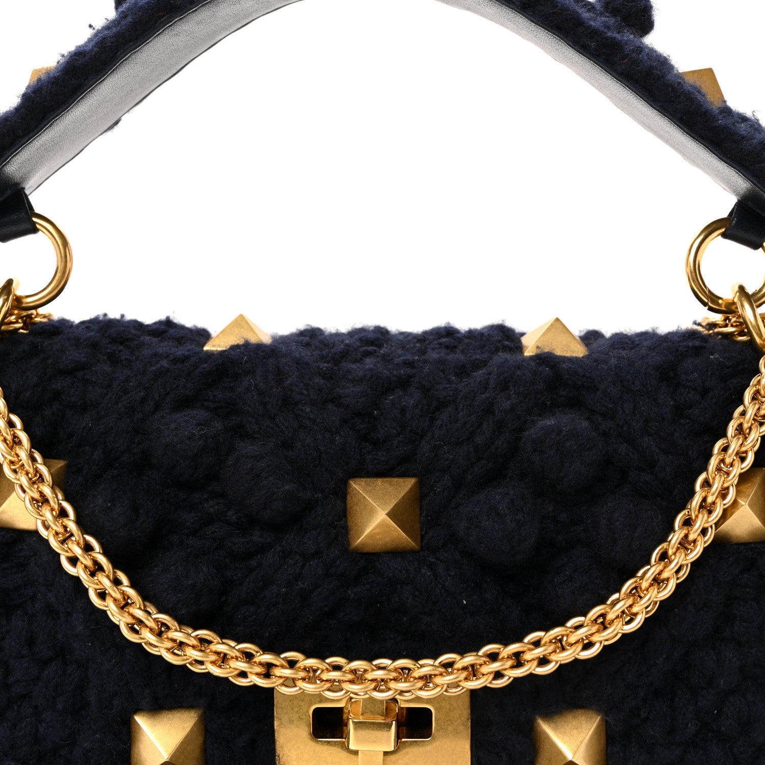 Cashmere Large Roman Stud Shoulder Bag Marine