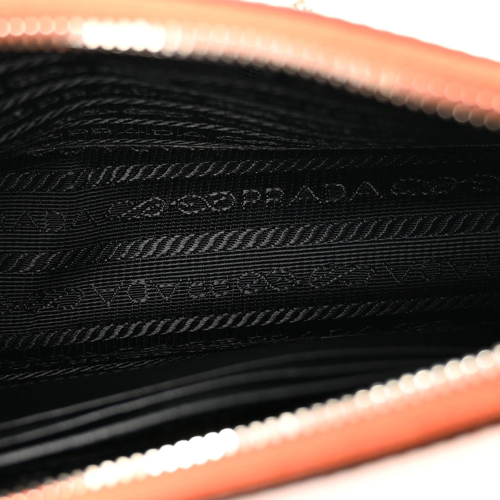 Saffiano Vernice Chain Crossbody Bag Papaya