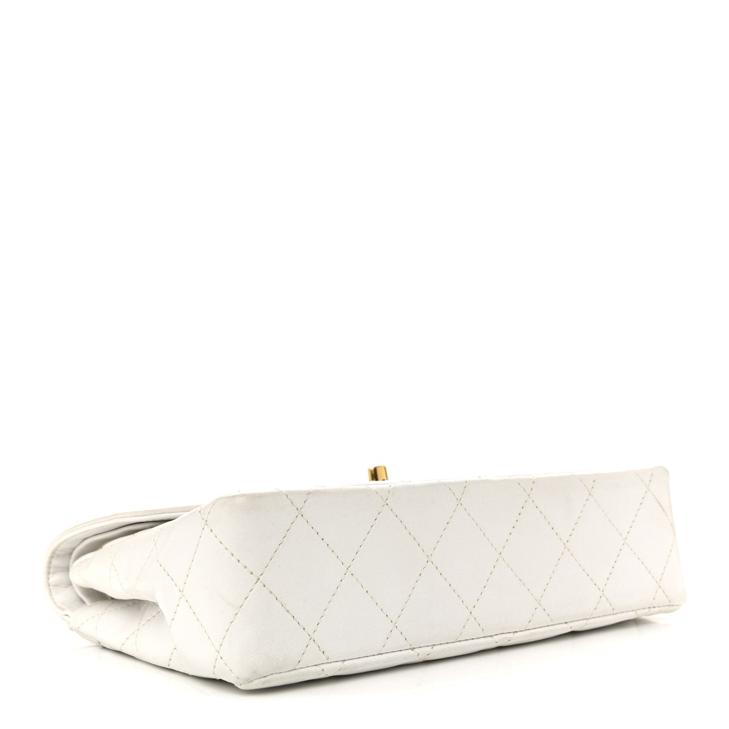 Lambskin Quilted Small Flap White