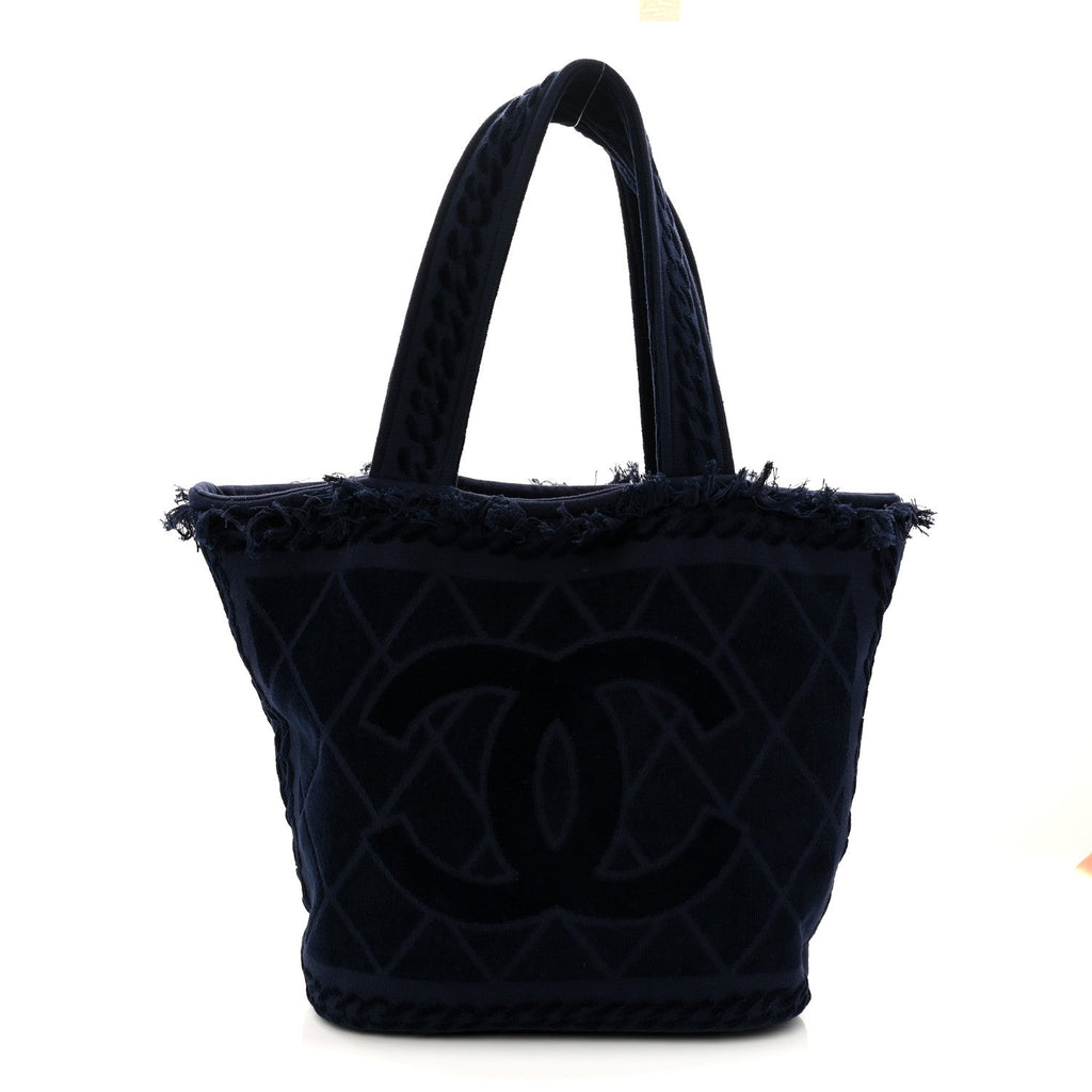 Terry Cotton CC Beach Tote Towel Set Blue