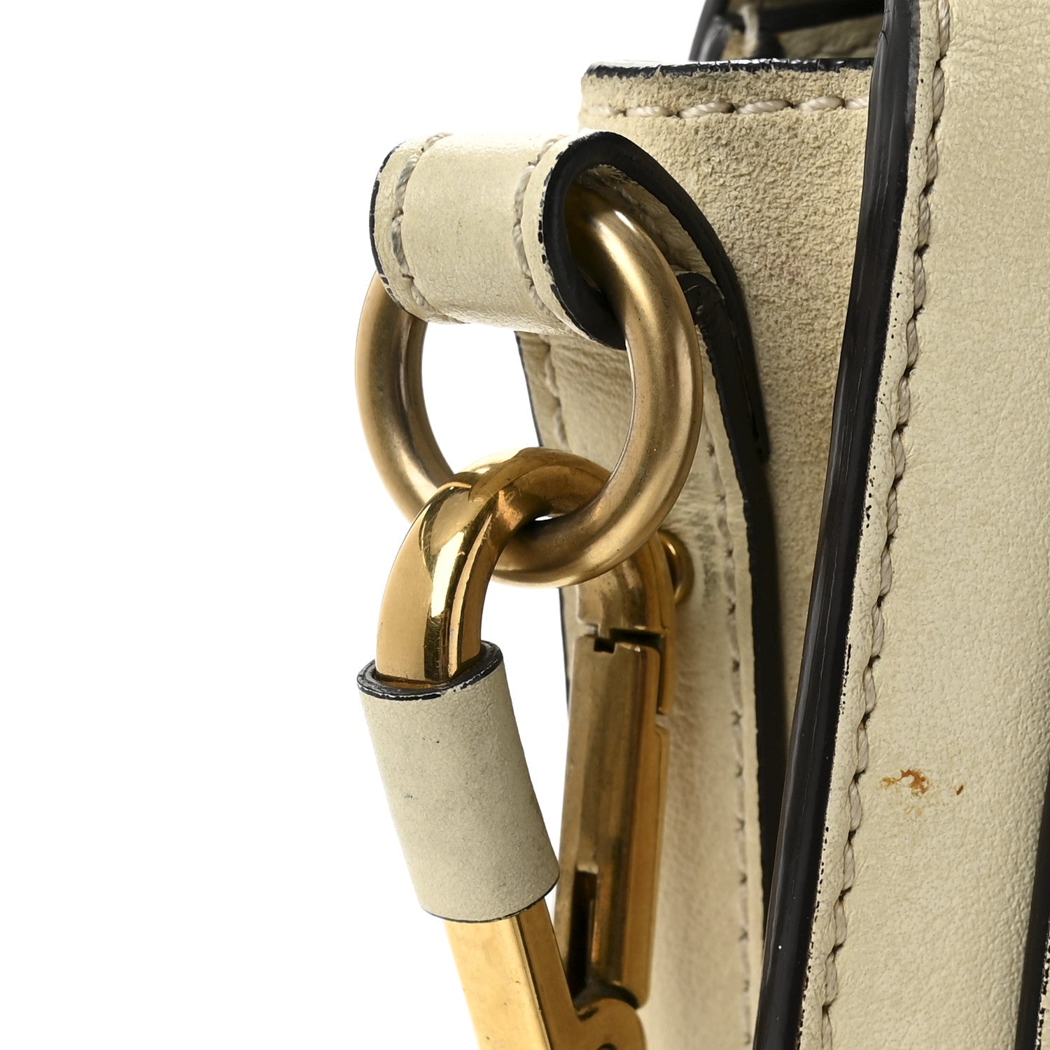 Calfskin Suede Small Nile Bracelet Bag Off White