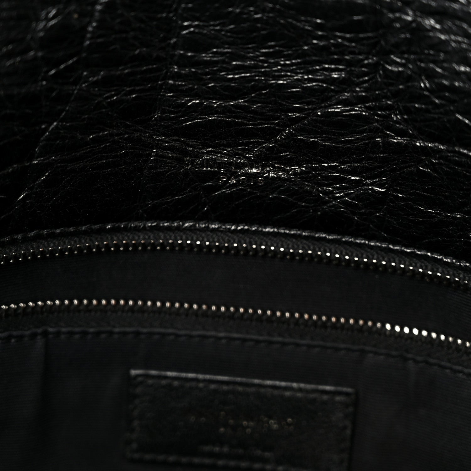 Crinkled Calfskin Matelasse Monogram Large Niki Chain Satchel Black