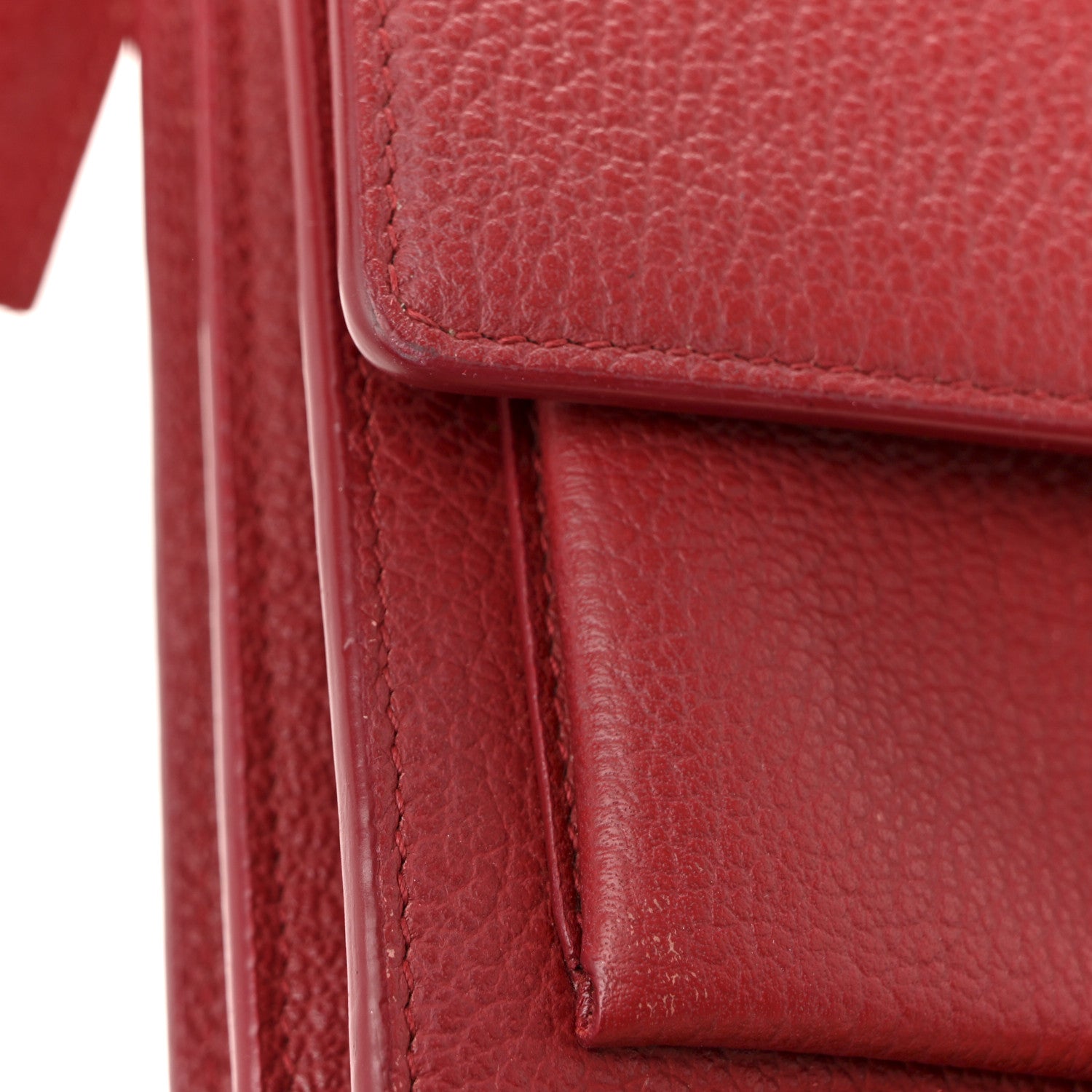 Grained Calfskin Medium Monogram Sunset Satchel Red