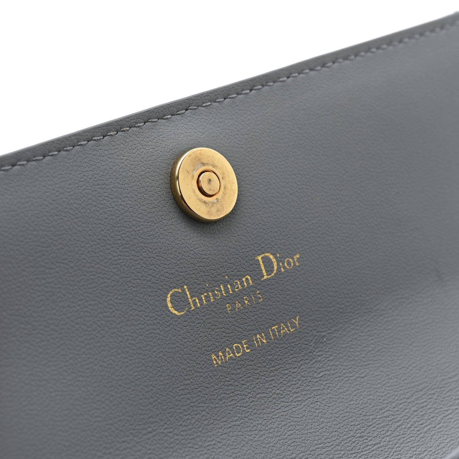 Supple Calfskin Cannage Caro Orchid Long Wallet Cloud Blue