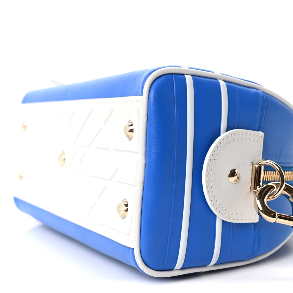 Calfskin Small Dior Vibe Zip Bowling Bag Blue