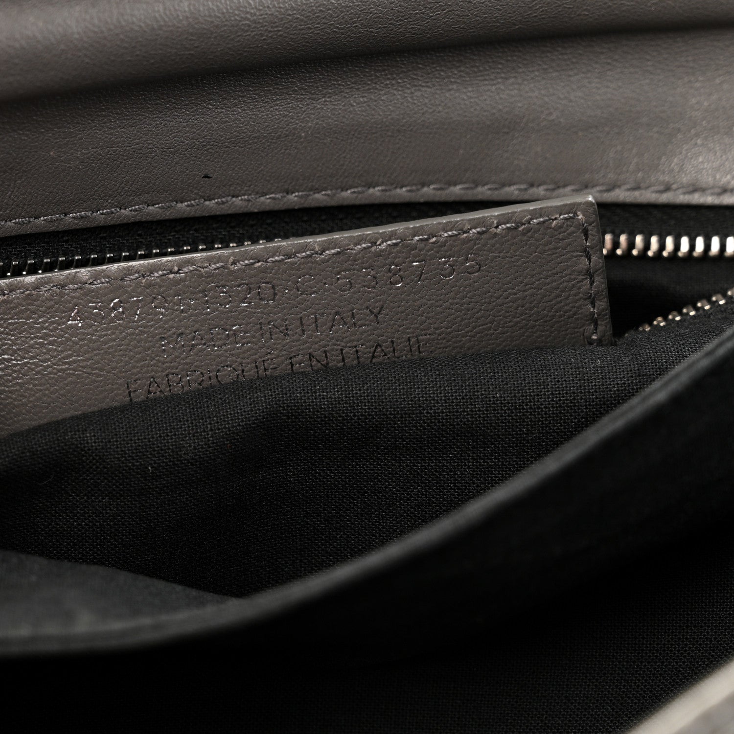 Chevre Silver Metallic Edge Hardware Envelope Clutch Gris Acier