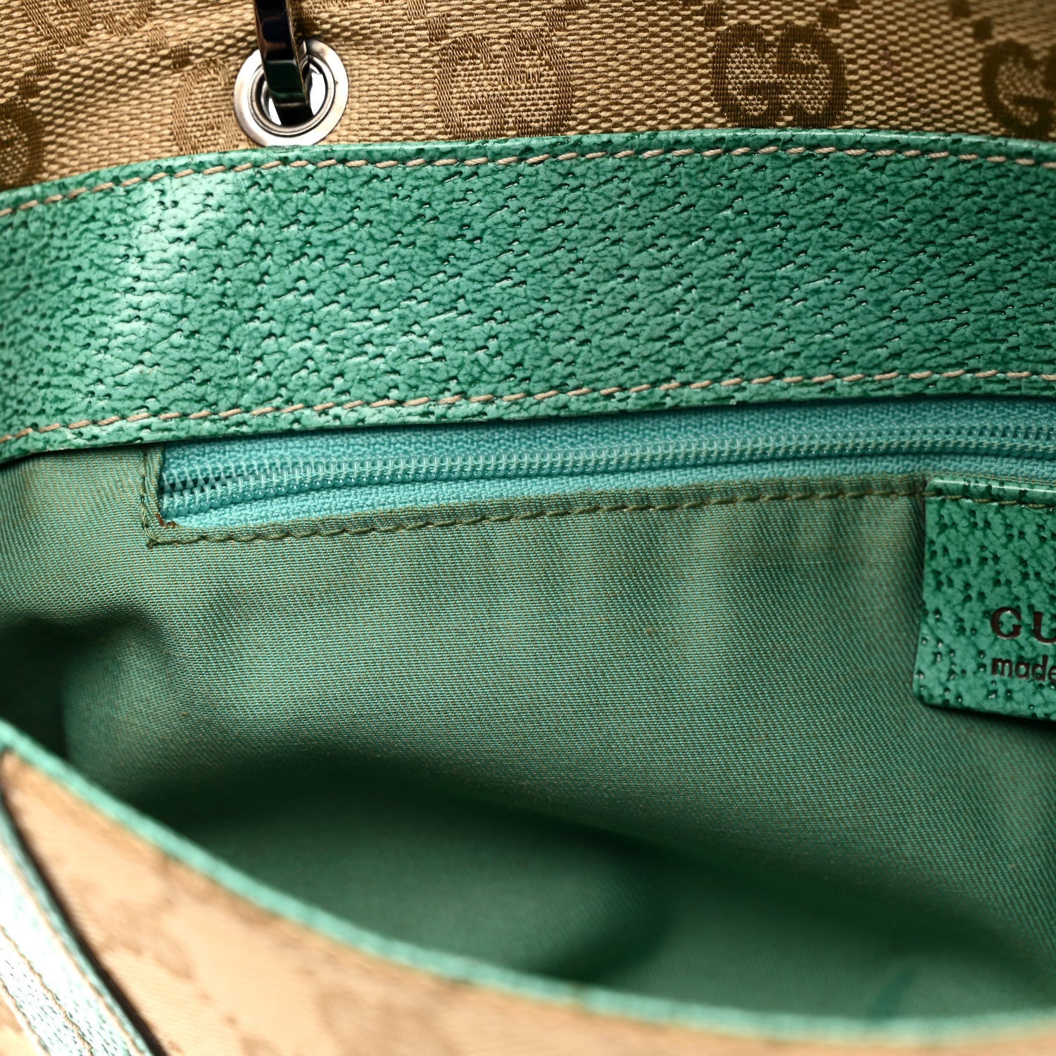 Monogram Satchel Bag Turquoise
