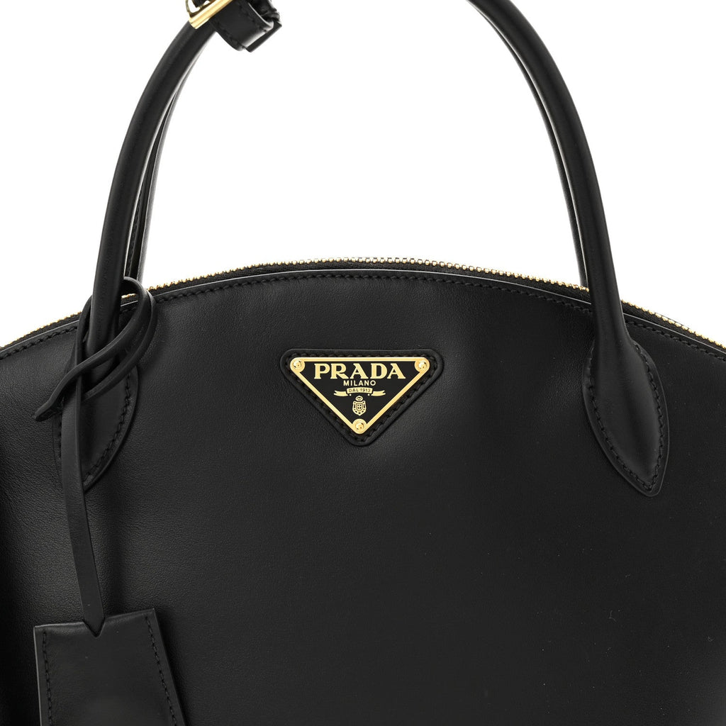City Calf Small Triangle Shoulder Bag Black