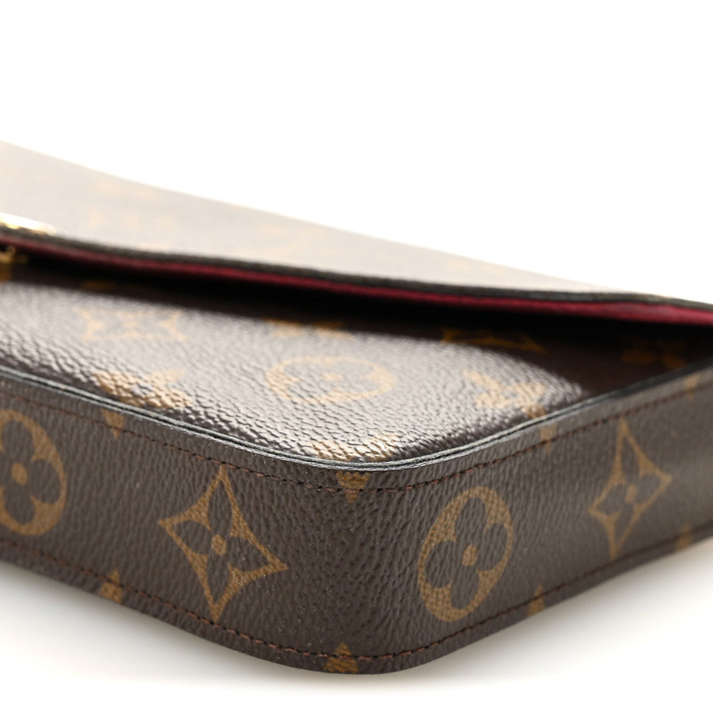 Monogram Pochette Felicie Chain Wallet Fuchsia
