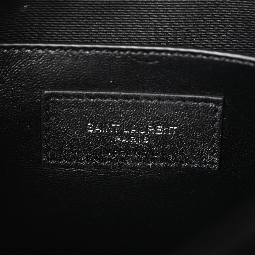 Patent Calfskin Matelasse Monogram Baby Niki Chain Satchel Black